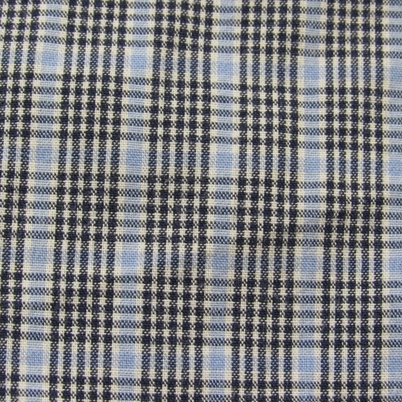 Ralph Lauren Shirt Men Medium Blue Gray Plaid Blake Short Sleeve Cotton Oversize - Picture 10 of 11